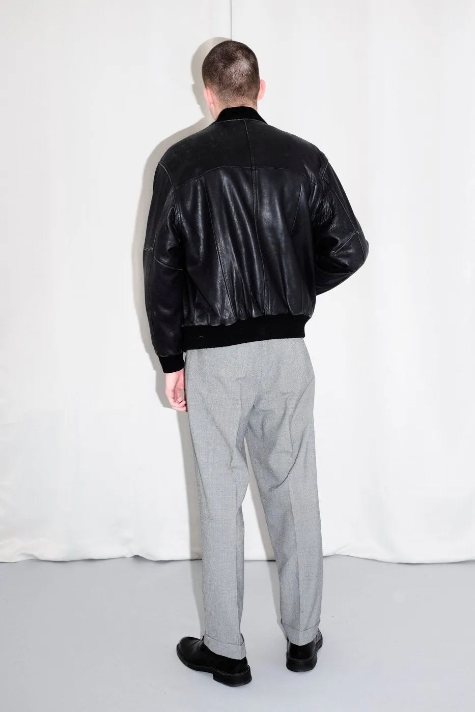 0404_LEATHER BLACK BOMBER JACKET