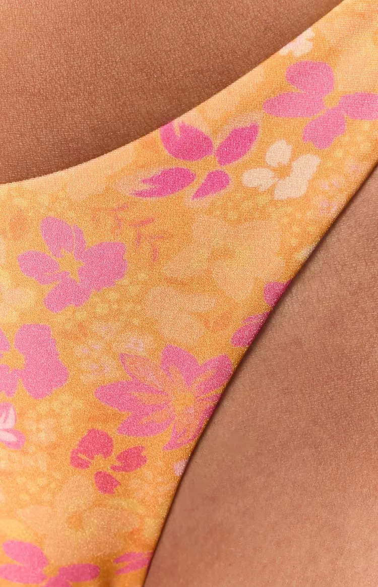 9.0 Swim Bianca Orange Floral Bikini Bottoms