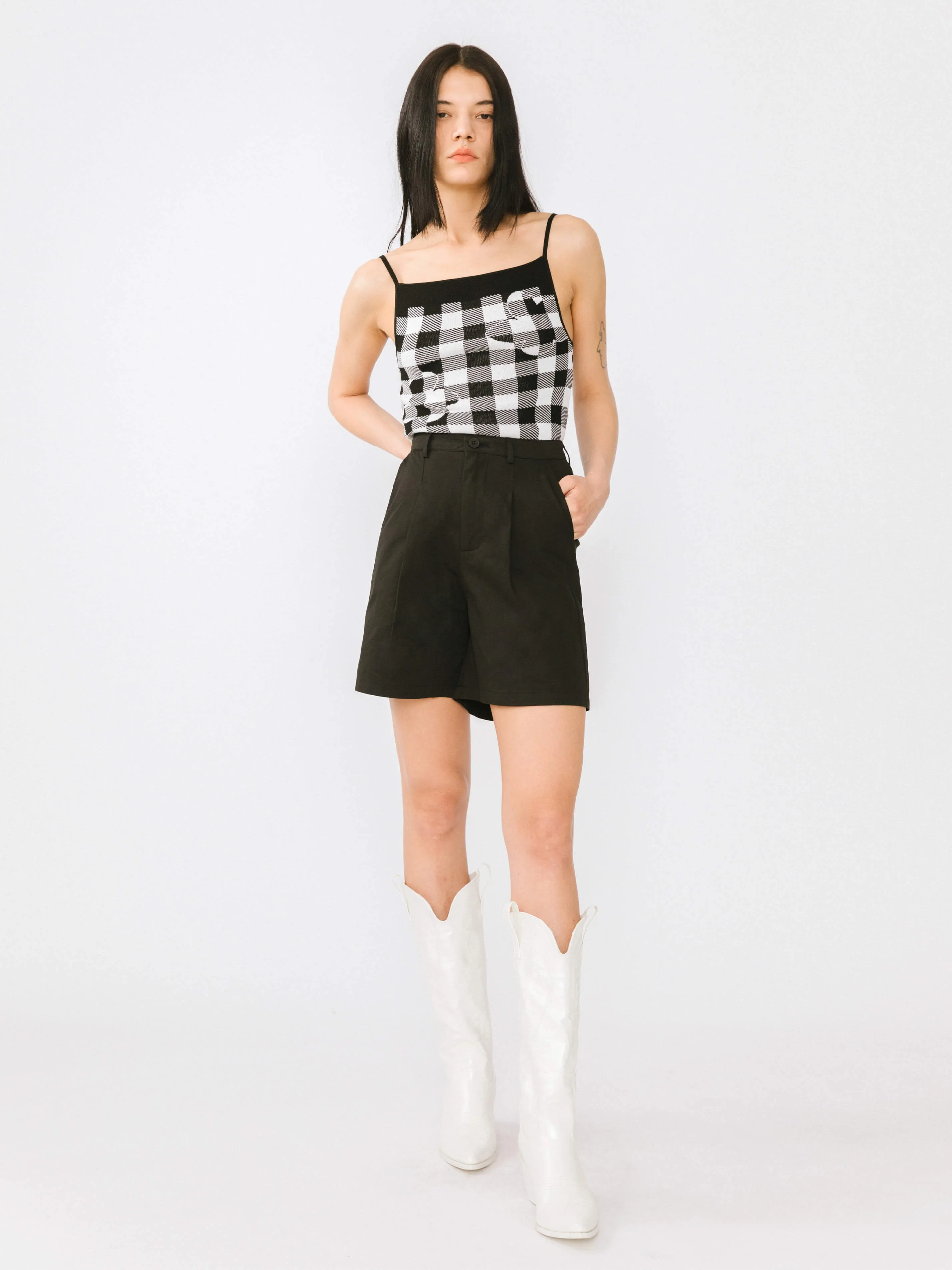 A-line Pleated Tailored Shorts