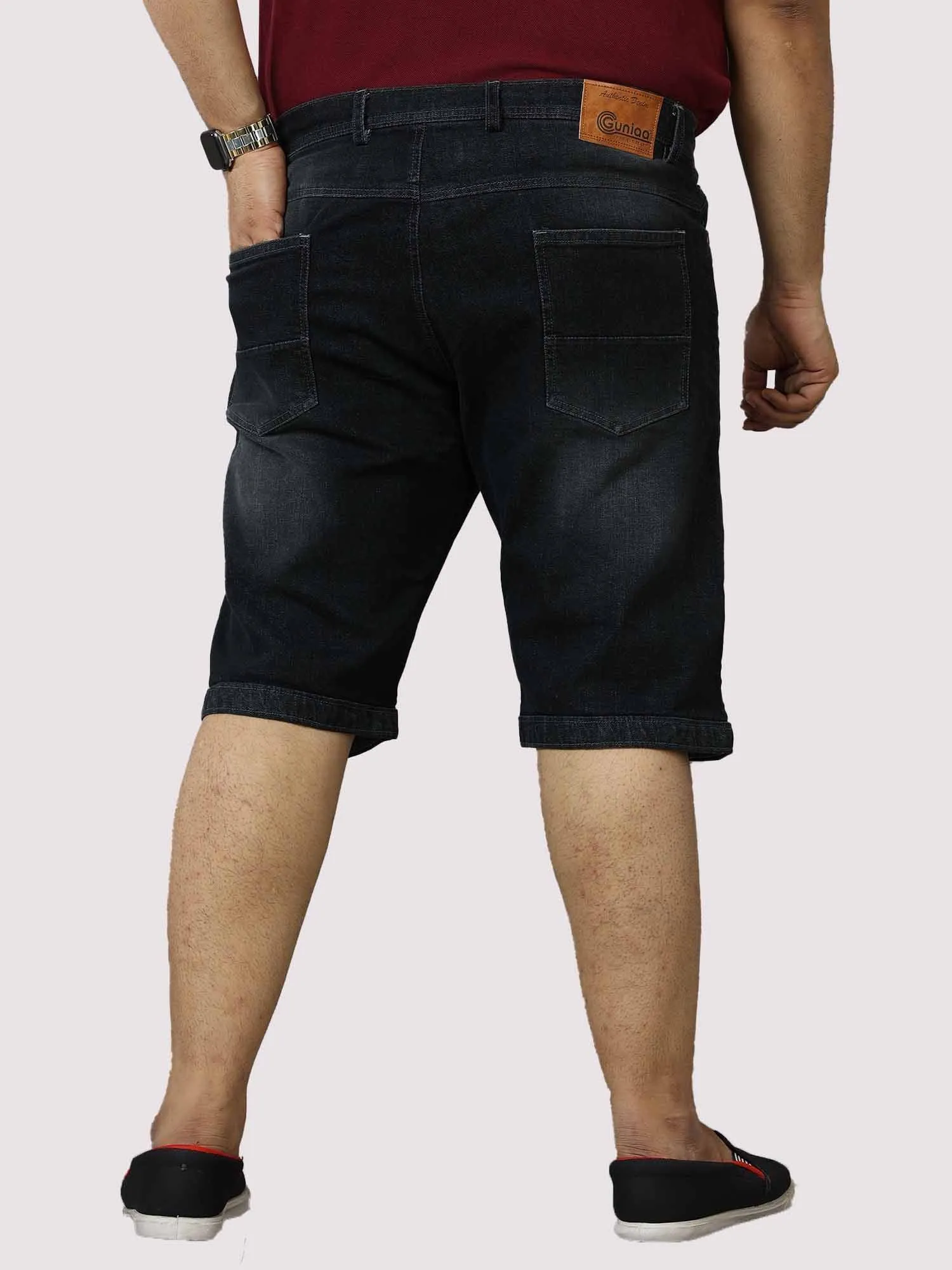 Black Denim Shorts Men's Plus Size