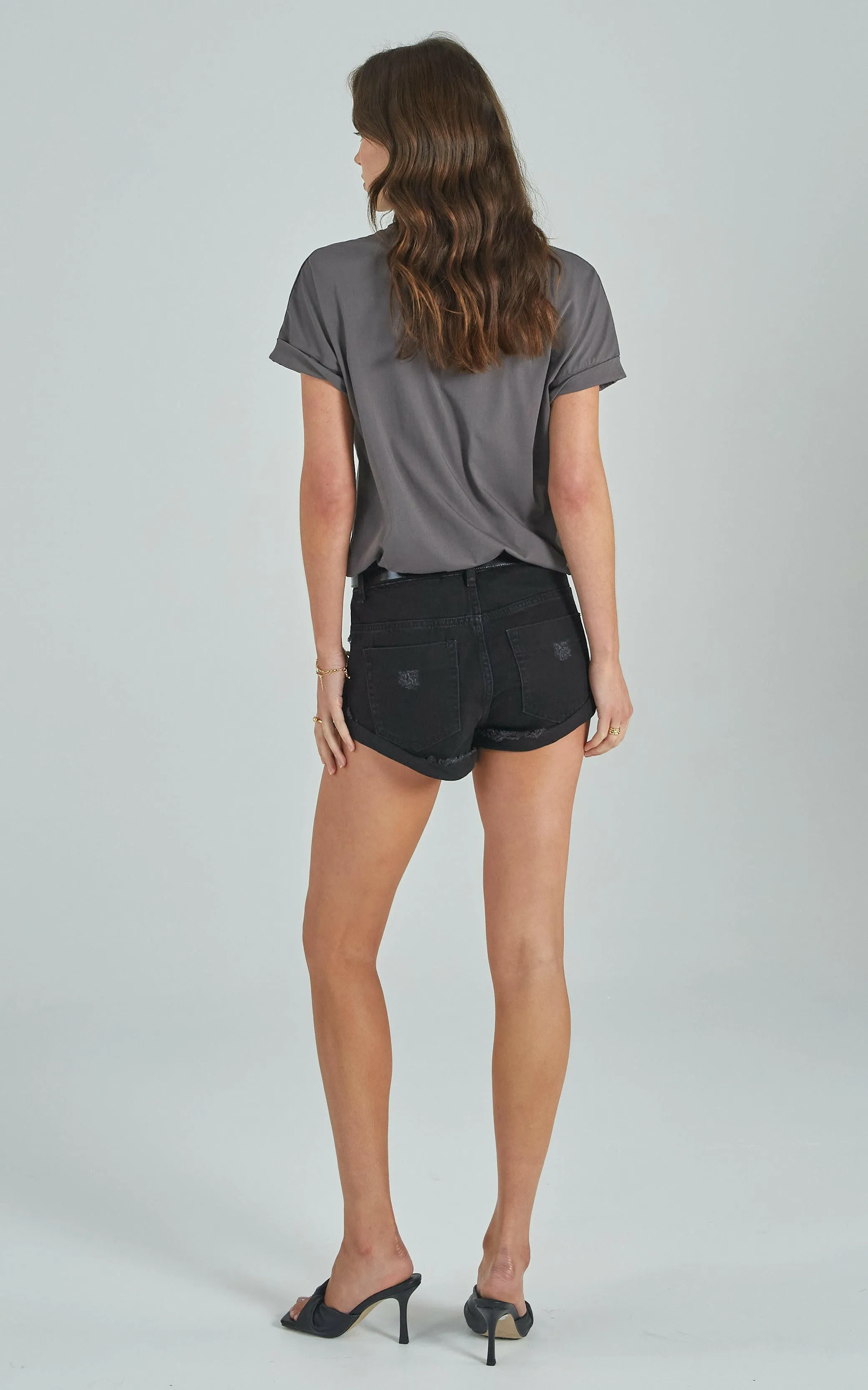 Black Denim Shorts