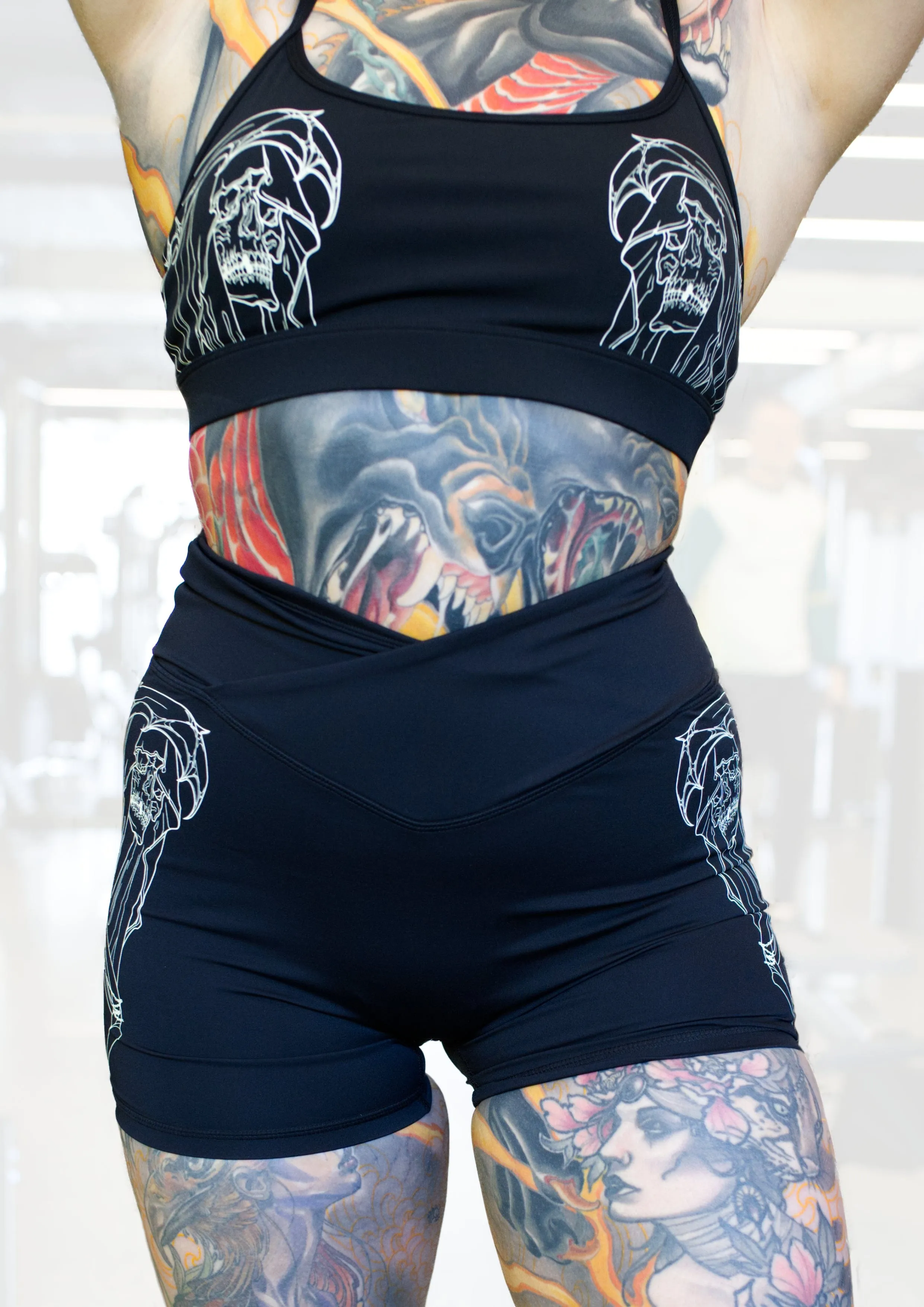 Black Reaper Mini Shorts