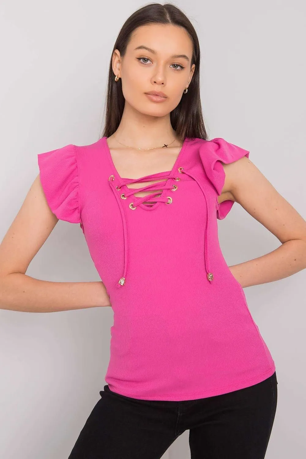 Blouse With Short Sleeves Italy Moda