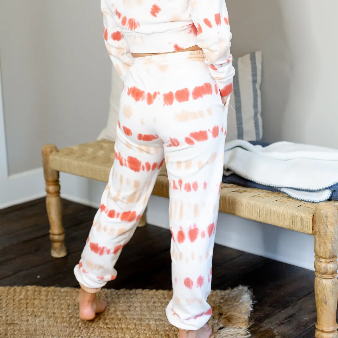 Coral Tie Dye Jogger Set