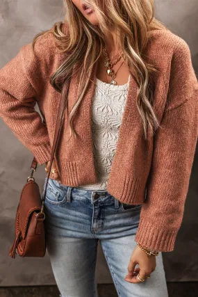 Drop Shoulder Cropped Cardigan