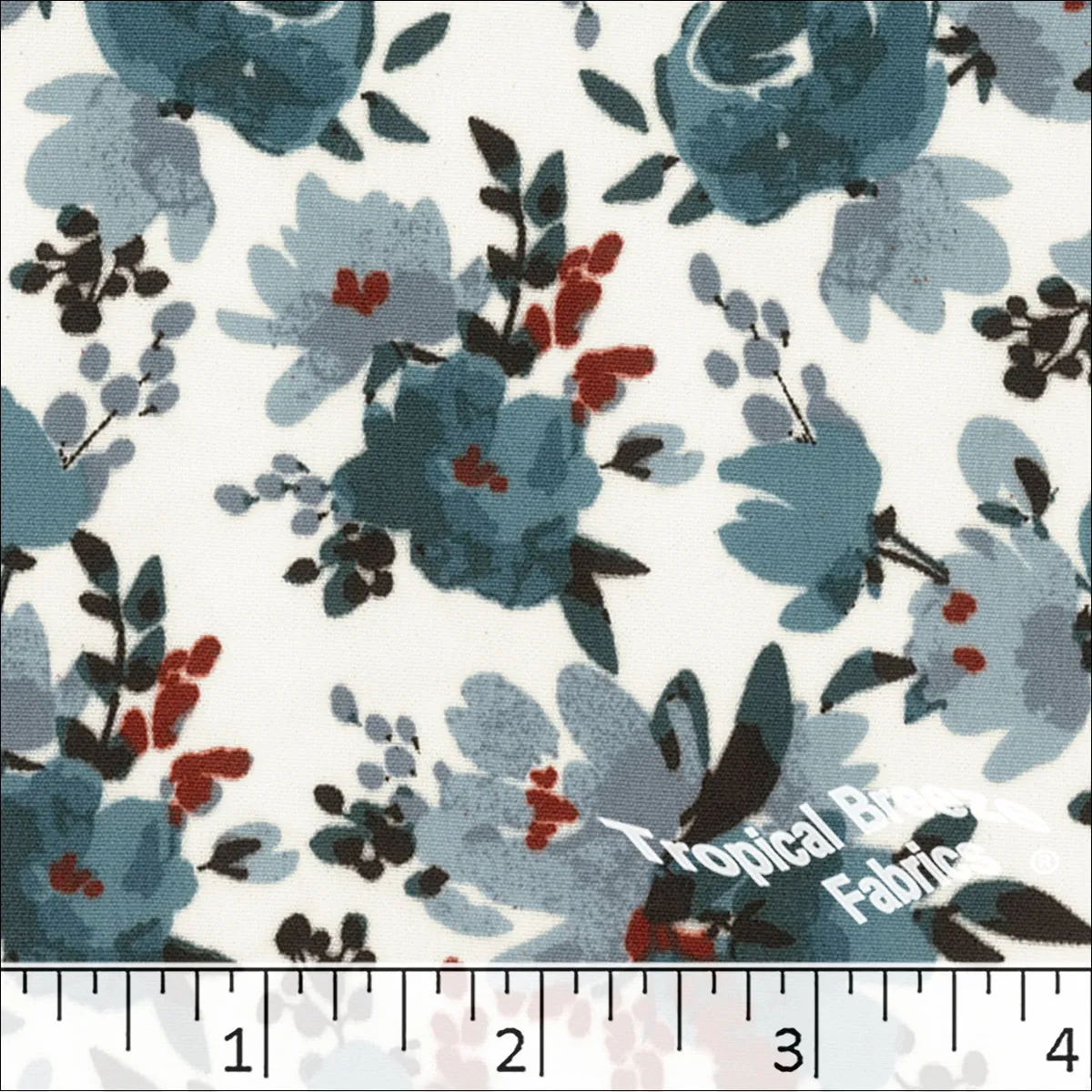 Elegance Floral Print Polyester Fabric 048322