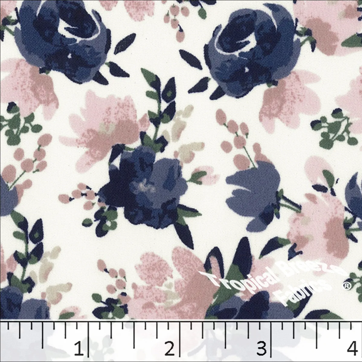 Elegance Floral Print Polyester Fabric 048322