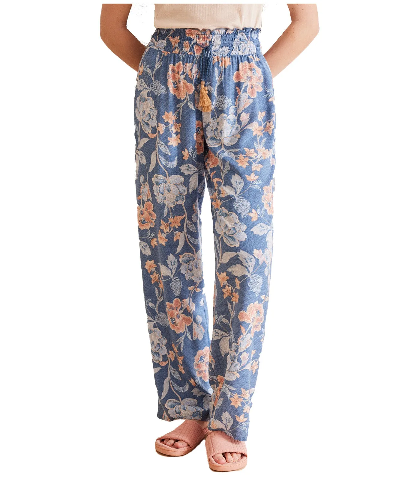 Floral Trousers Blue