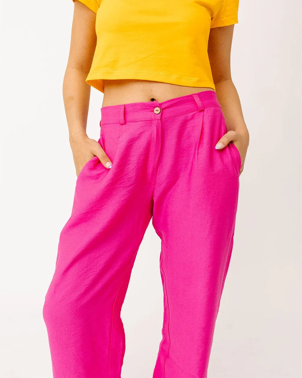 Fuchsia Linen Pants