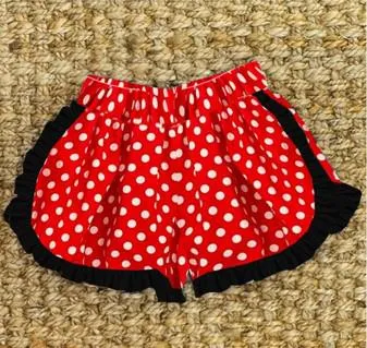 Girl's Shorts in Red Polka Dot with Ruffles