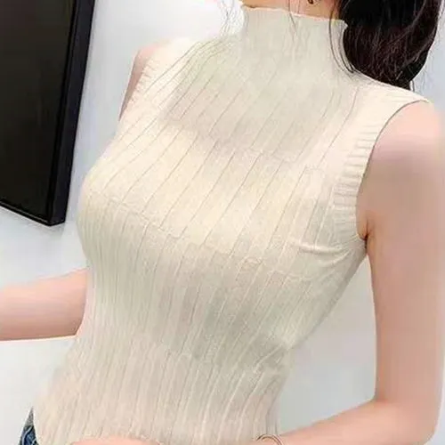 Heliar Women Plain Knitted Tank Tops Female Solid Sleeveless O-neck