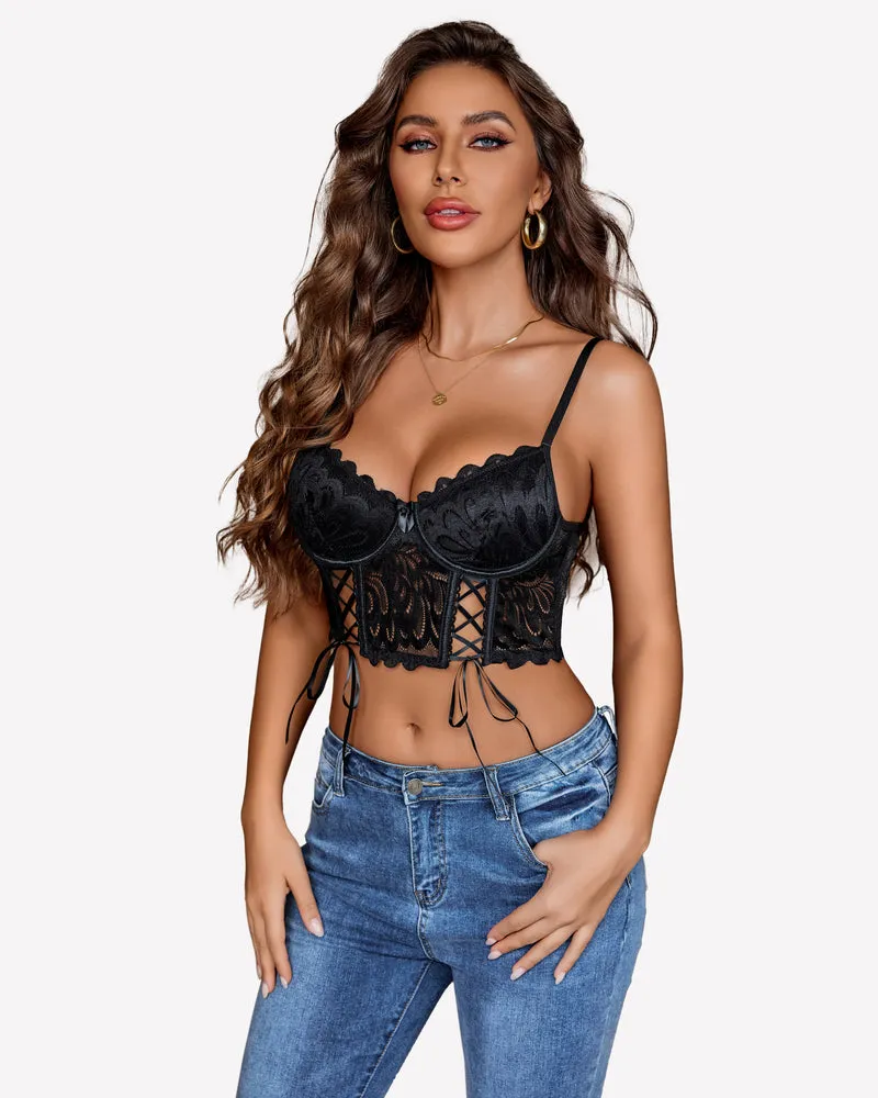 Lace Bralette Underwire Corset Tops