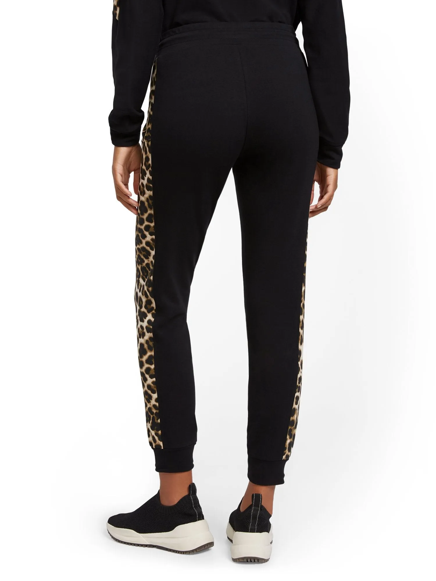 Leopard-Print Colorblock Jogger Pant