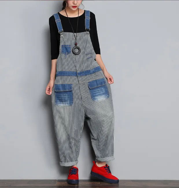 Loose Denim Casual Spring Denim Overall Women JumpsuitsQY13