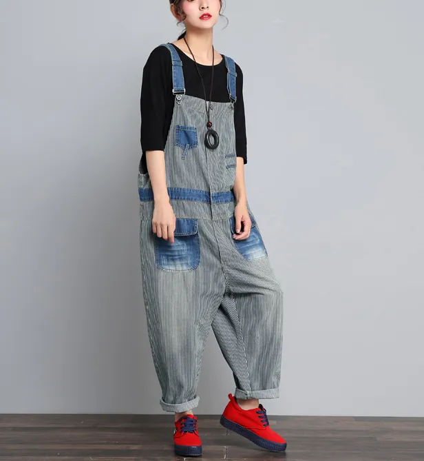 Loose Denim Casual Spring Denim Overall Women JumpsuitsQY13