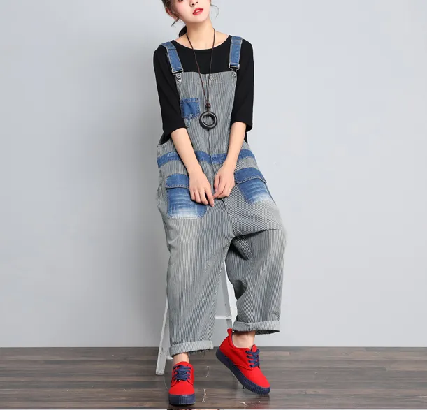 Loose Denim Casual Spring Denim Overall Women JumpsuitsQY13