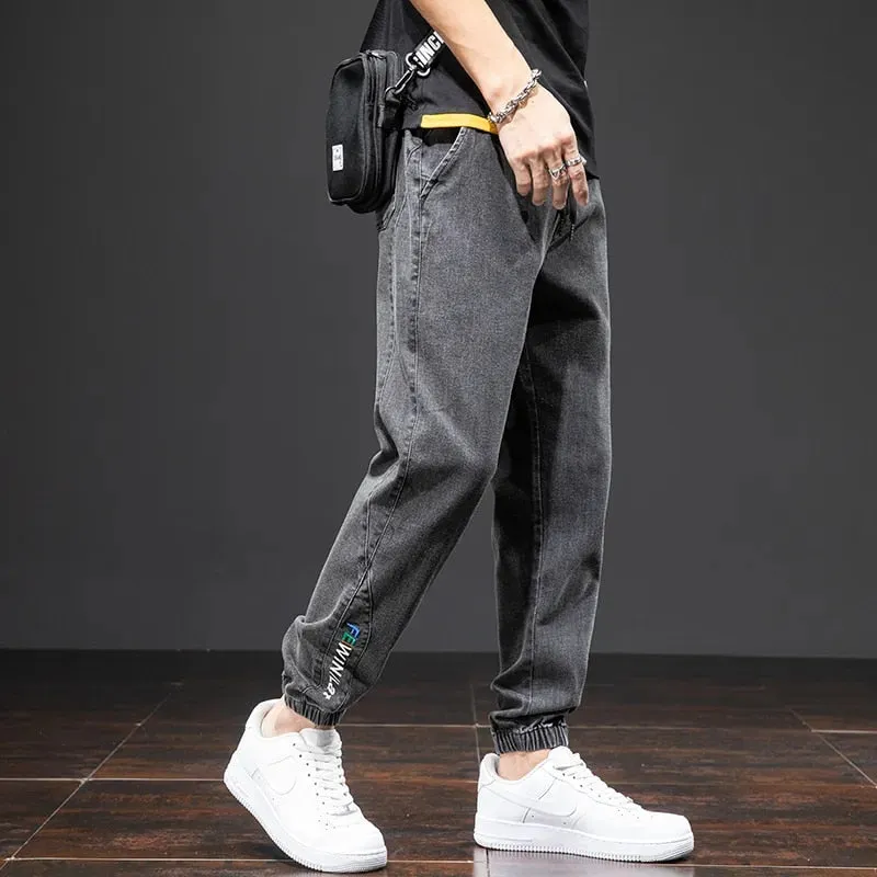 Men's Relaxed Black Denim Joggger Pants | Perfect for All Seasons