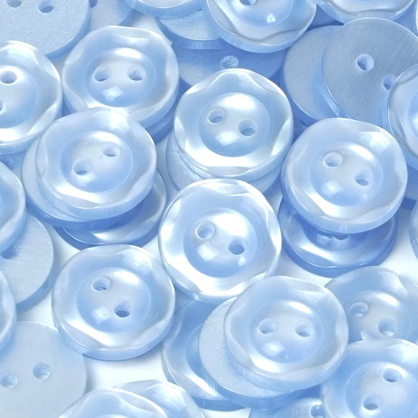 Pale Blue Fruit Gum Baby Buttons, Dished Edge 10 Pcs 11mm 14mm or 16mm