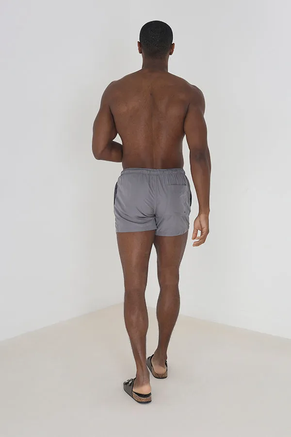 PLAIN GREY ELASTICATED WAIST SWIMSHORTS