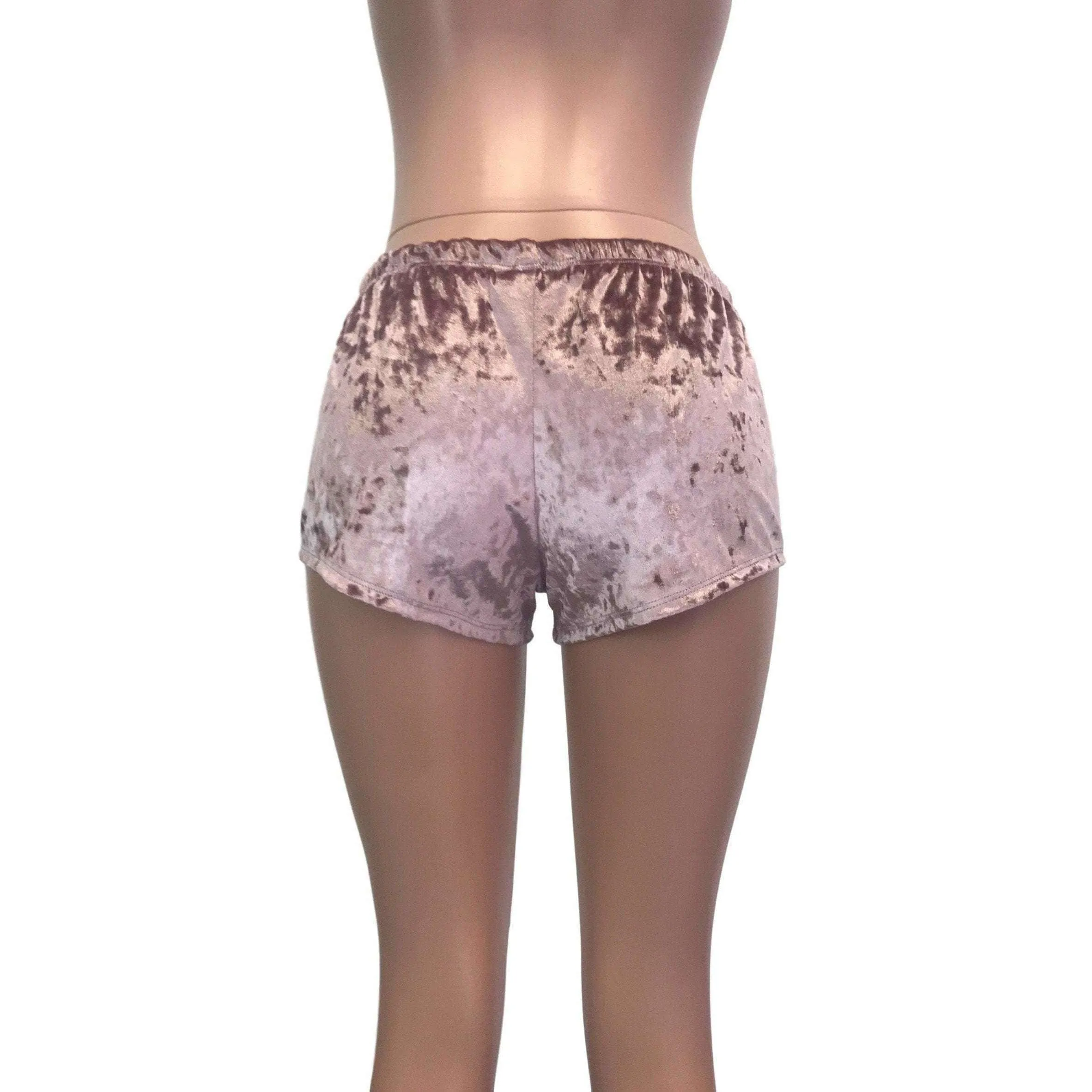 Rave Shorts - Dusty Pink Crushed Velvet