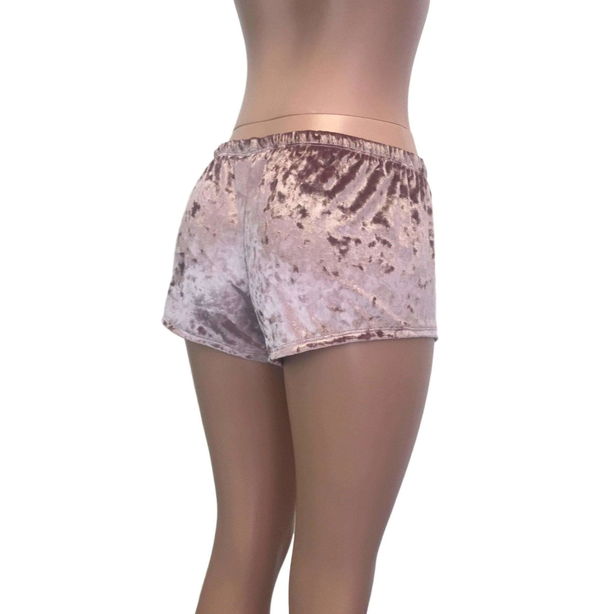 Rave Shorts - Dusty Pink Crushed Velvet