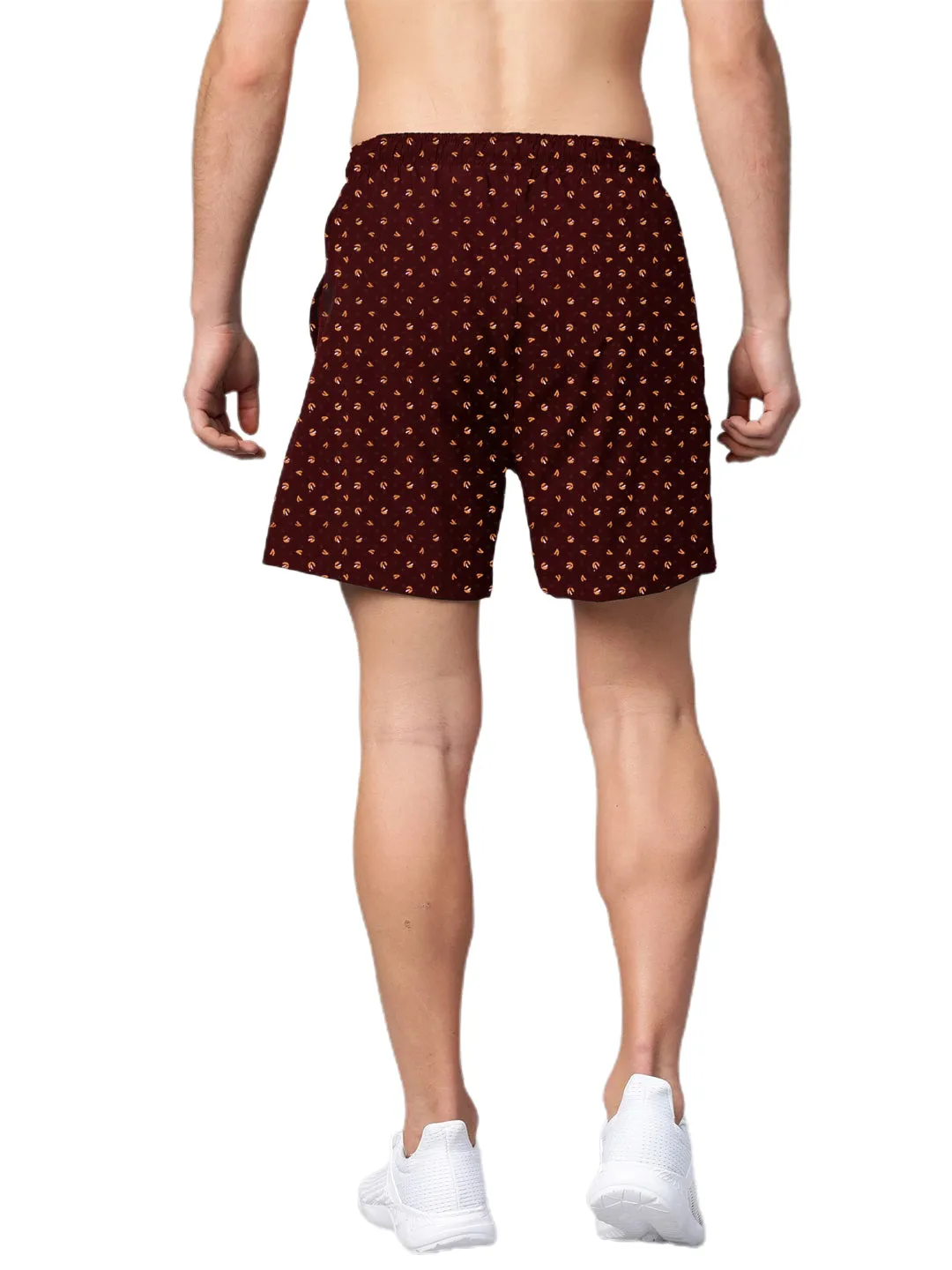 Regular Fit New Trendy and Casual Printed Premium Boxer Shorts For Men | Maroon | By LazyChunks