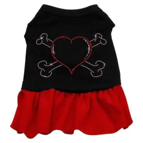 Rhinestone Heart and crossbones Dress Black with Red Lg (14)