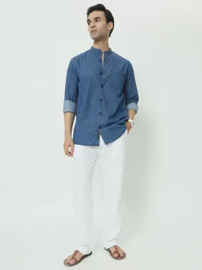 SAINTJONES-WHITE LINEN PANTS