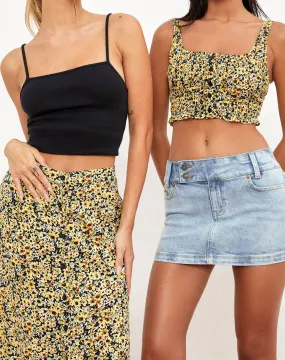 Soyke Crop Top in Spring Ditsy Yellow