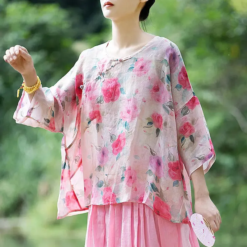 summer tops 3 4 sleeve tops for women linen top