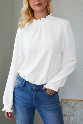 Textured Bishop Sleeve Blouse