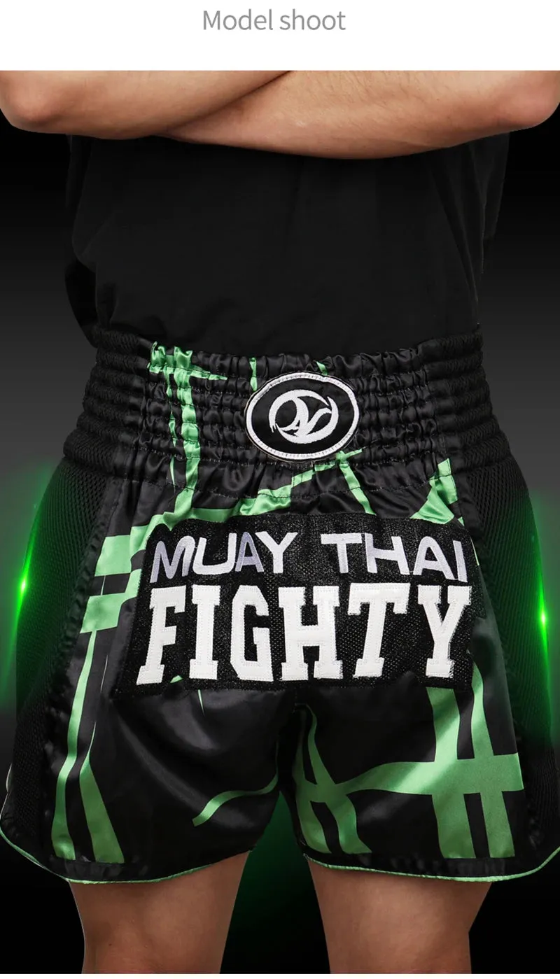 Thai Boxing Shorts Muay Thai Fightwear Men Women Boy Girl Kids Muaythai Grappling Kickboxing Match Training Uniform MMA Boxer Pants