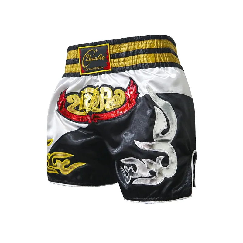 Thai Boxing Shorts Muay Thai Fightwear Men Women Boy Girl Kids Muaythai Grappling Kickboxing Match Training Uniform MMA Boxer Pants