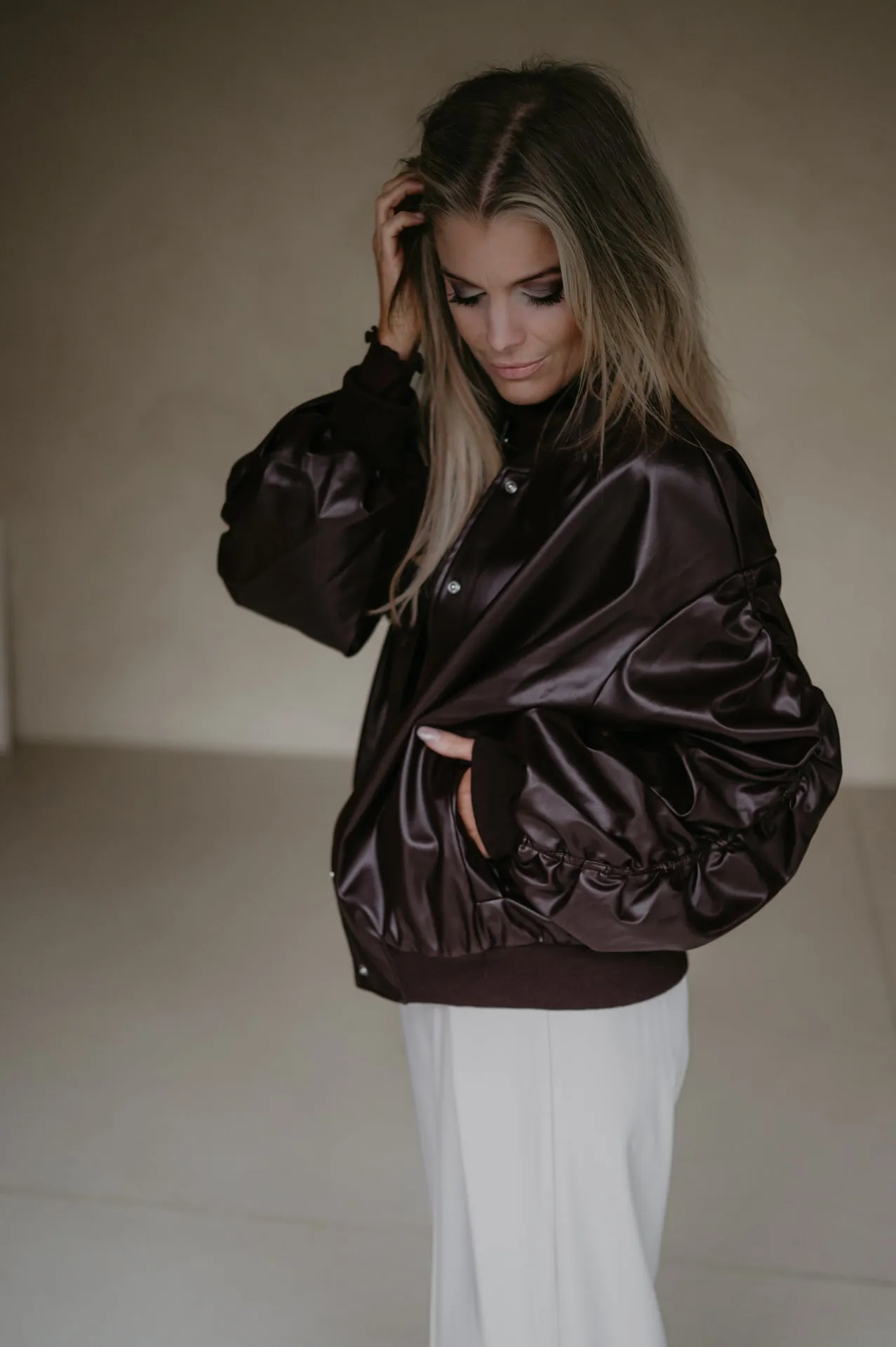 Tradurre bomber jacket I Chocolate Brown