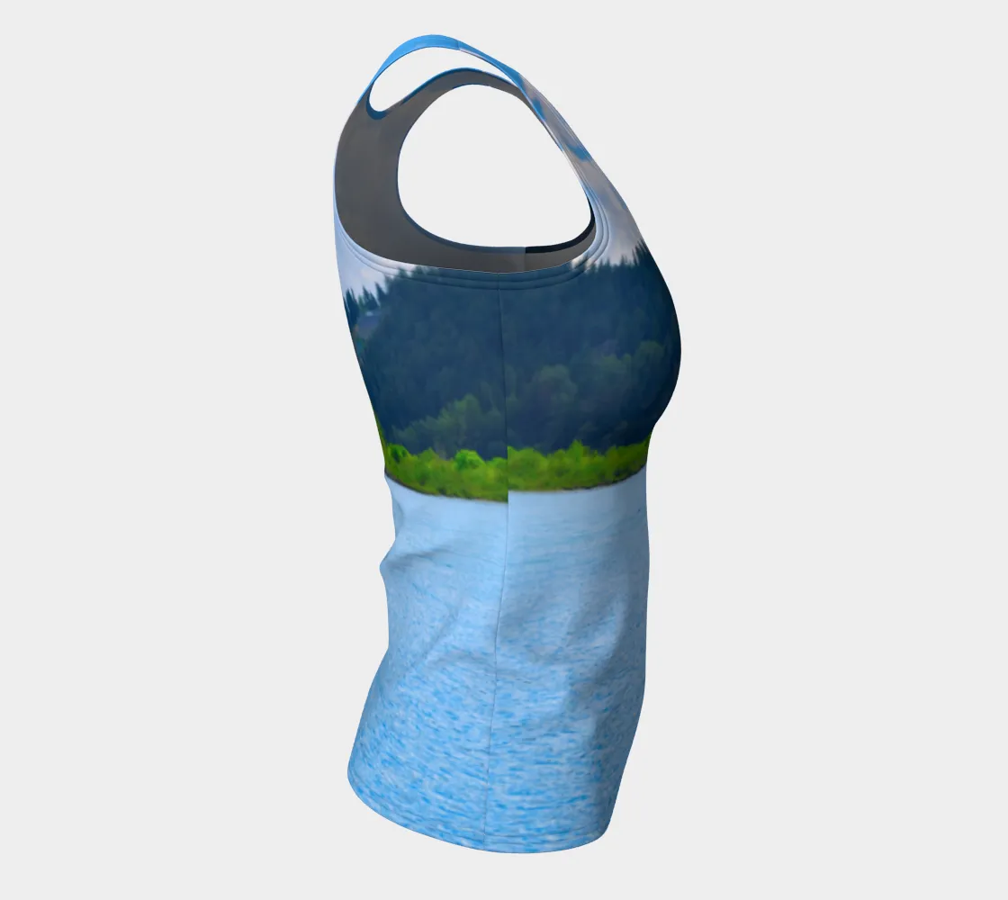 Women's All-Over Fitted Regular Tank Top - Edworthy Park Bow River