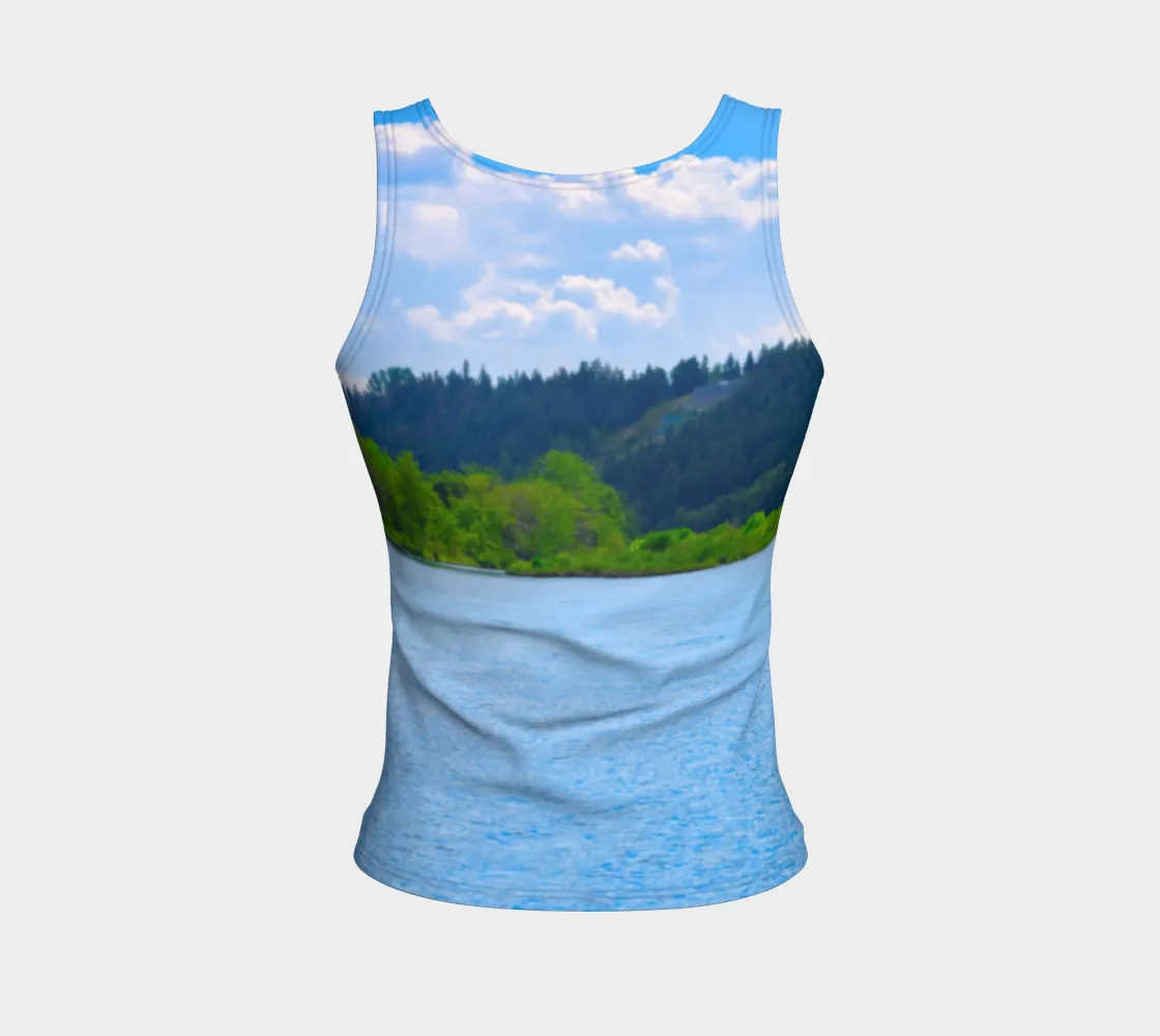 Women's All-Over Fitted Regular Tank Top - Edworthy Park Bow River