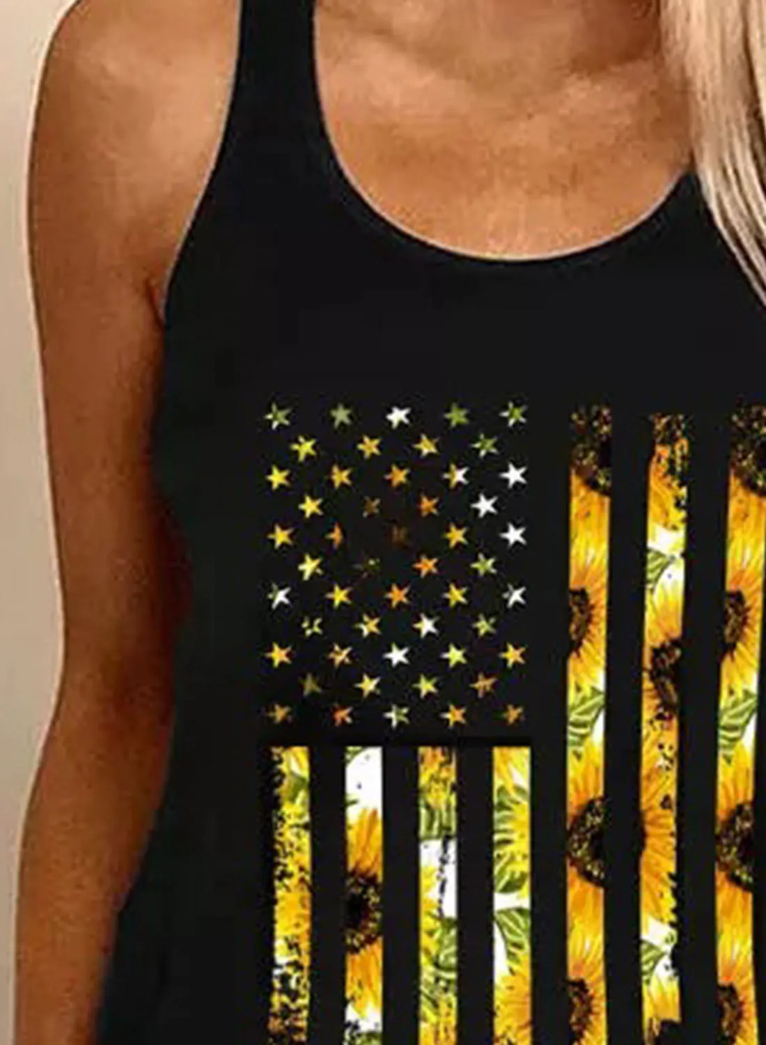 Women's Tank Tops Flag Floral Tank Tops