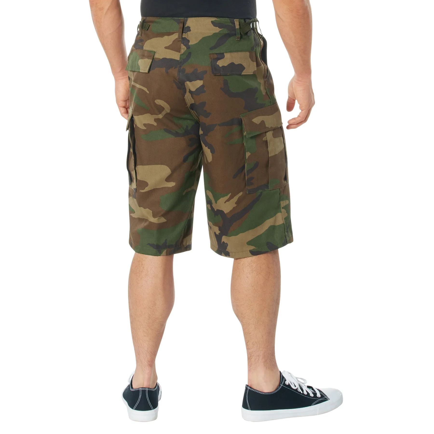 X-Long Fatigue Shorts- Woodland Camouflage